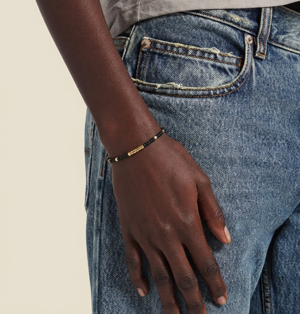 Sunken Gold Bead Bracelet