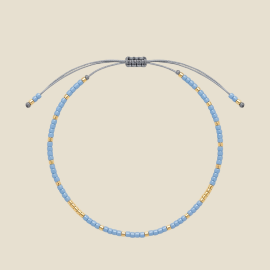 Misty Teal Bead Bracelet
